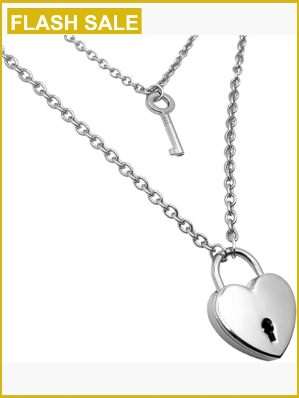 Matching Lock and Key Necklace Set for Couples Stainless Steel Padlock Jewelry